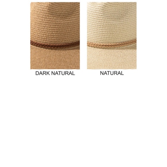Natural Faux Suede Wide Brim Braided Double Band Tassel Woven Panama Hat - Picture 7 of 7